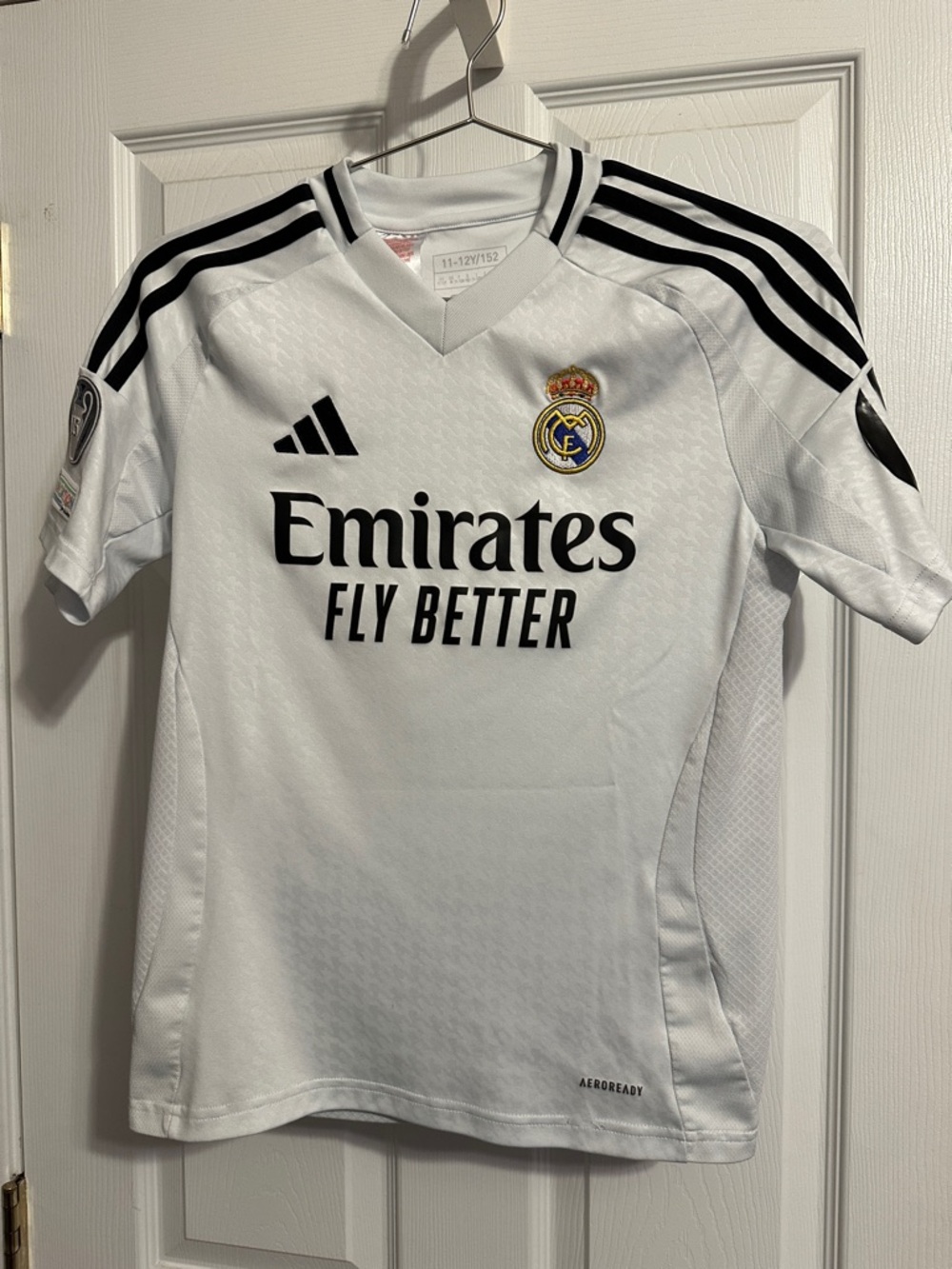 adidas Real Madrid Kids Jersey - White with Black Accents